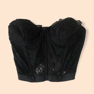 Black lace bustier/Vintage Sears/Tagged Size 36B